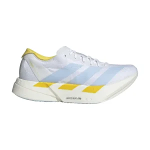 Adizero Adios Pro 4 W –  Branco / Azul / Amarelo